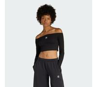 T-shirt a maniche lunghe a costine Essentials Rib Off Shoulder Black 2XL