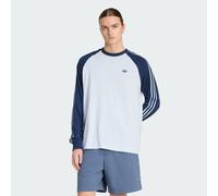 adidas Originals - T-shirt a maniche lunghe azzurra e blu navy con bordi a contrasto 2XL