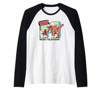 T-Shirt a Maniche Lunghe con Logo MTV Classic Spring Break Maglia con Maniche Raglan