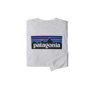 T-shirt a maniche lunghe da uomo Patagonia L/s P-6 Logo Responsabili-tee (Bianco) XL