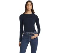 T-shirt a maniche lunghe slim con logo ricamato donna Guess Bleu XL