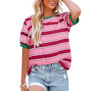 T-shirt a righe comoda da indossare alla moda righe tessuto elasticizzato medio