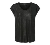 T-shirt a righe sottili metallizzate Nero S Tinta unita