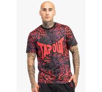 Tapout Rootstock Maglietta Funzionale, Nero/Rosso/Melanzana, L Uomo
