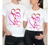 T-shirt abbinate coppia Hearts Ribbon Happy Valentine's Day Love Goals #VD