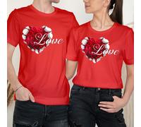 T-shirt abbinate coppia Roses Love Happy Valentine's Day Love Goals #VD