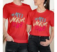 T-shirt abbinate Happy Valentine's Day Colourful Love Goals coppia #VD