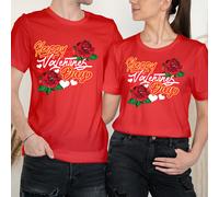 T-shirt abbinate Happy Valentine's Day Roses Love Goals coppia #VD