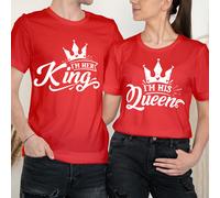 T-shirt abbinate I Am Her King Happy Valentine's Day Love Goals coppia #VD