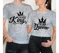 T-shirt abbinate I Am Her King Happy Valentine's Day Love Goals coppia #VD