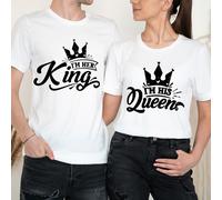 T-shirt abbinate I Am Her King Happy Valentine's Day Love Goals coppia #VD