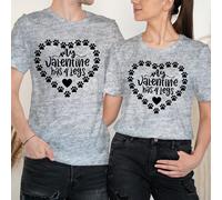 T-shirt abbinate My Valentine Has 4 Legs Happy Valentine's Day Couple #VD