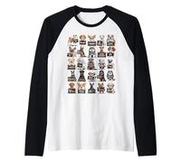 T-Shirt ABC Dog Breeds - Alphabet Dogs Educational Learning Maglia con Maniche Raglan