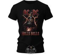 T-SHIRT AC DC HELLS BELLS HARDROCK BAND MAGLIETTA stampa DTF