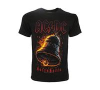 T-Shirt ACDC Uomo AC/DC AC DC Originale Hells Bells Ufficiale Nera Maglia Maglietta Campane Hard Rock (L)