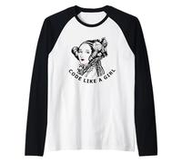 T-Shirt ADA Lovelace Code Like A Girl Maglia con Maniche Raglan