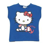 T-Shirt Adatta a Hello Kitty per Bambina, 100% Cotone, Maniche Corte (IT, età, 10 Anni, Regular, Blu)