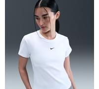 T-shirt aderente a costine a manica corta Nike - Donna - Bianco XS (IT 36-38)