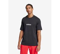 adidas Uomo Essentials Linear Single Jersey Tee, Black/White, M