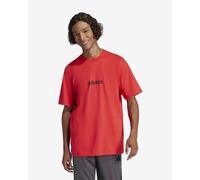 adidas Uomo Essentials Linear Single Jersey Tee, Pure Ruby/Black, S