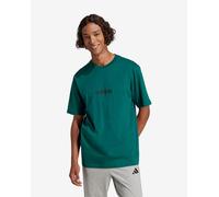 T-shirt adidas Essentials Linear Single manica corta verde scuro nero - XS