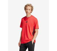 adidas Uomo Essential Three Stripes Single Jersey Tee, Pure Ruby/Black, L