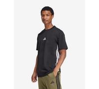 T-shirt adidas Essentials Single 3 Strisce manica corta nero bianco - XS