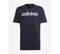 T-shirt adidas Essentials Single Jersey Linear Embroidered Logo manica corta blu marino bianco - XS