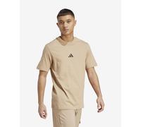 adidas Uomo Essentials Small Logo Single Jersey Tee, Warm Sandstone/Black, M