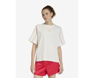 T-shirt adidas Stadium con 3 bande manica corta bianco puro donna - L