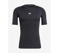Adidas T-shirt TECHFIT Compression Training 3 strisce manica corta nero puro XL