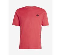 T-shirt adidas Workout Essentials Base 3 bande manica corta rosso - S