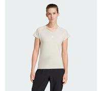 adidas Donna AEROREADY Train Essentials Minimal Branding V-Neck Tee, Wonder Alumina/White, XS