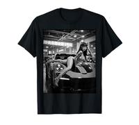 T-shirt AI Girl da uomo - Sexy AI Woman & Auto esotica B & W Maglietta