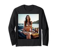 T-Shirt AI Girl da Uomo - Sexy AI Woman con Auto Sportiva Maglia a Manica