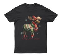 T-Shirt Alce Allegro e Luminoso Unisex Regalo Retrò Divertente Donna...