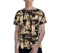 T-shirt alla moda con stampa di pastore tedesco, a maniche corte, girocollo, morbida e confortevole, casual, per palestra, ufficio, Nero , L