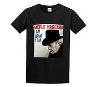 T-Shirt alla Moda Merle Haggard I Am What I Am Black M