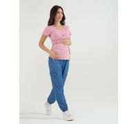 T-shirt Allattamento con Incrocio a Portafoglio Rosa