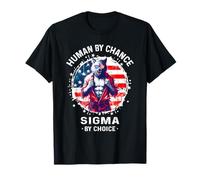 T-shirt American Human By Chance Sigma By Choice Sigma Wolf Maglietta