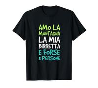 T Shirt Amo La Montagna Regalo Per Amante Birra Asociale Maglietta