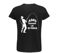 T-shirt AMO QUANDO LEI SI PIEGA simpatica SPIRITOSA regalo Scherzo compleanno