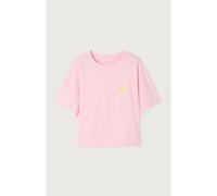 T-shirt ampia a maniche corte con scollo rotondo, GIXY Rosa M/L Tinta unita