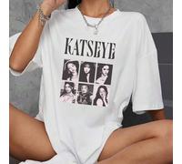 T-shirt ampia da donna a maniche corte girocollo in tinta unita, top in cotone 100%, con ritratti di gruppi di cantanti femminili e stampe di amanti della musica, abbigliamento casual da donna primave