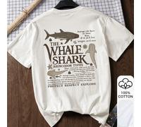 T-shirt ampia da donna per l'estate, stampa di squalo balena, 100% cotone, maniche corte bianche con grafica, Capodanno cinese, Capodanno lunare, Anno del Cavallo, Festa di Primavera, Buon Anno Nuovo,