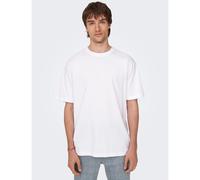 T-shirt ampia girocollo Bianco XL Tinta unita