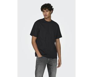 T-shirt ampia girocollo Nero XXL Tinta unita