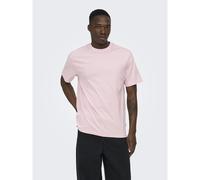 T-shirt ampia girocollo Rosa XXL Tinta unita
