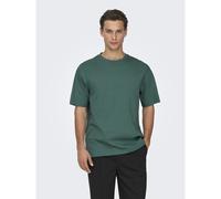 T-shirt ampia girocollo Verde M Tinta unita