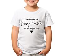 T-shirt annuncio gravidanza personalizzabile bambino data di scadenza...
